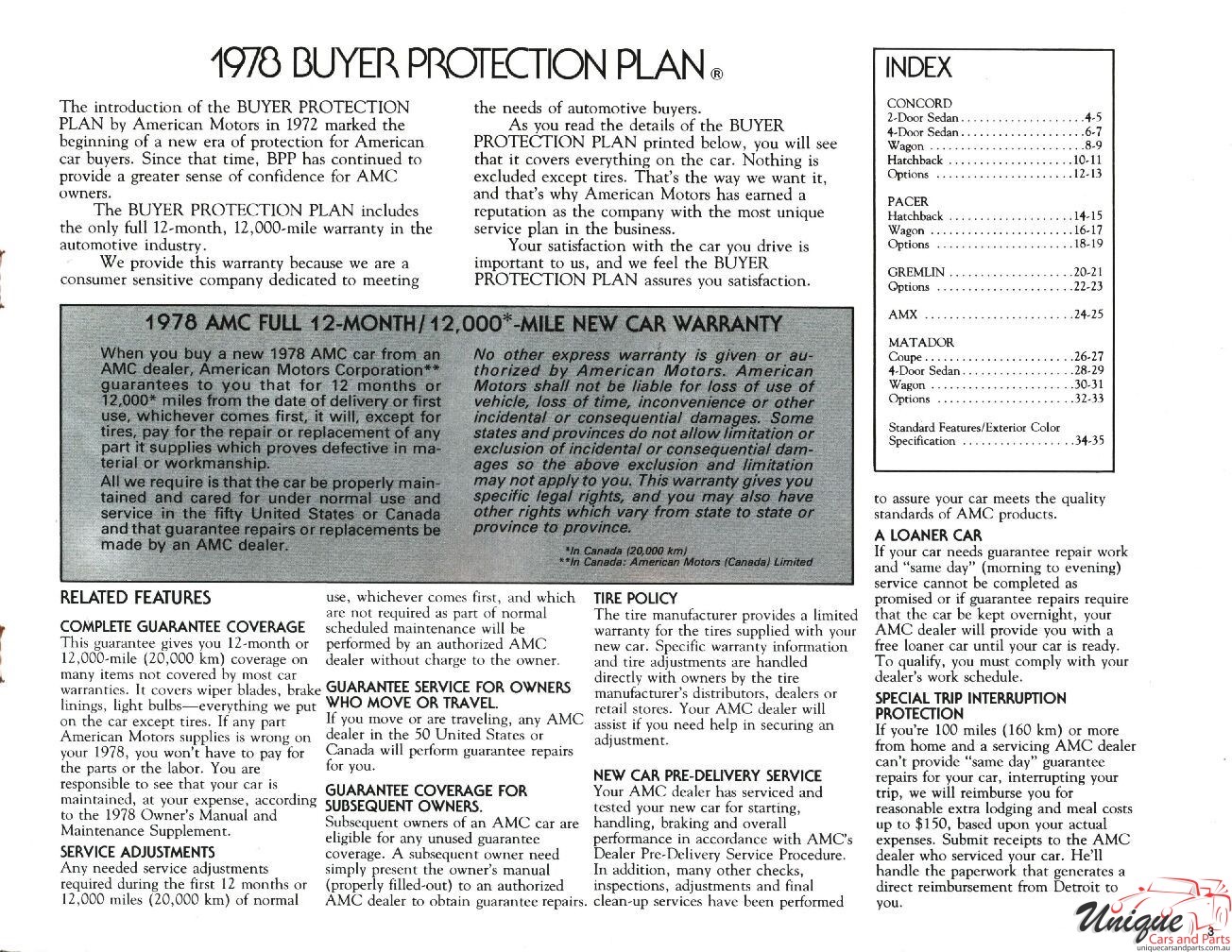 1978 AMC Range Brochure Page 12
